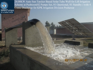 24.08KW Auto Sun Tracker based Solar Tube Well for Lift Irrigation Scheme at Pushtoon