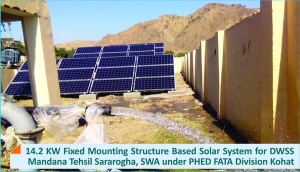 14.2 KW Fixed Mounting Structure Solar System for DWSS Mandana Sararogha South Waziristan Agency